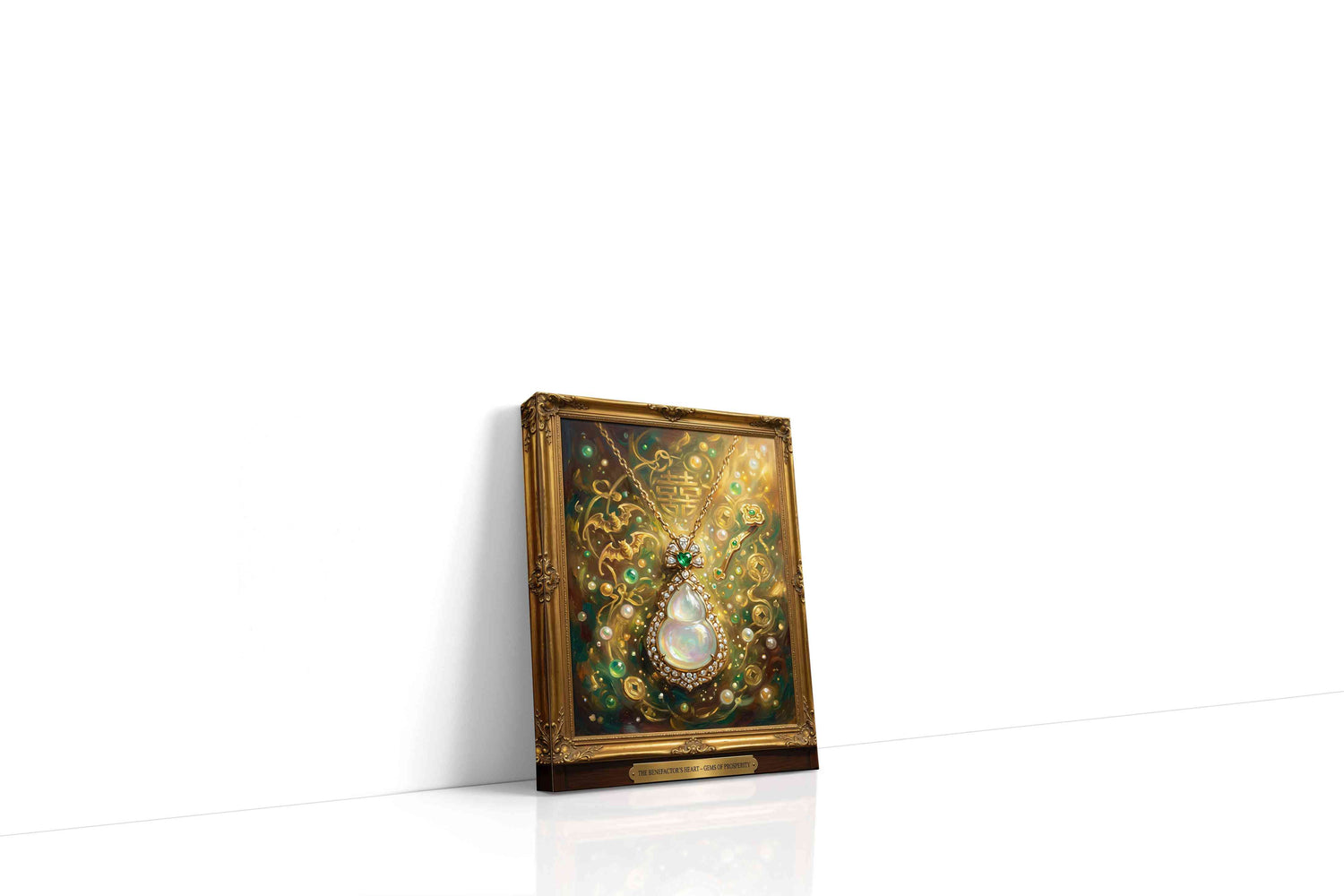 Emerald Echoes of Abundance fortune canvas print, gallery-wrapped, ready to hang