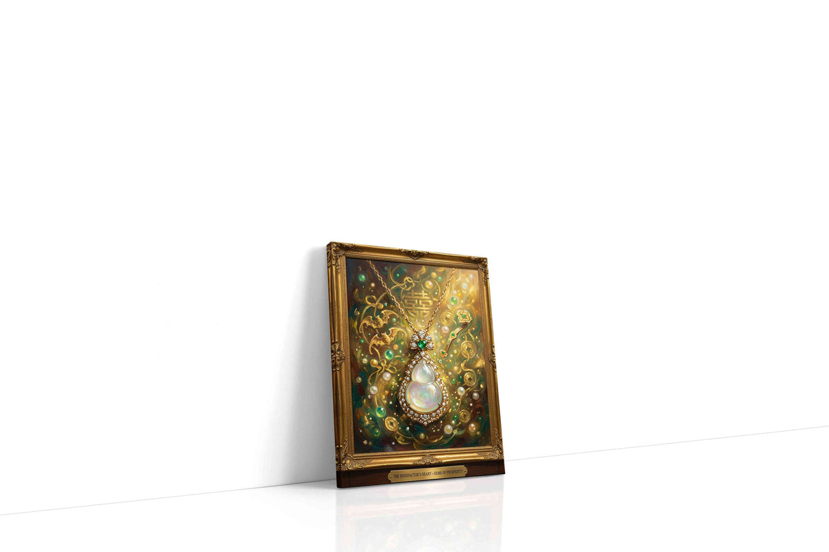 Emerald Echoes of Abundance fortune canvas print gallery-wrapped portrait canvas studio shot