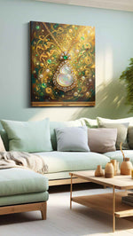 Emerald Echoes of Abundance fortune canvas print, hanging on wall