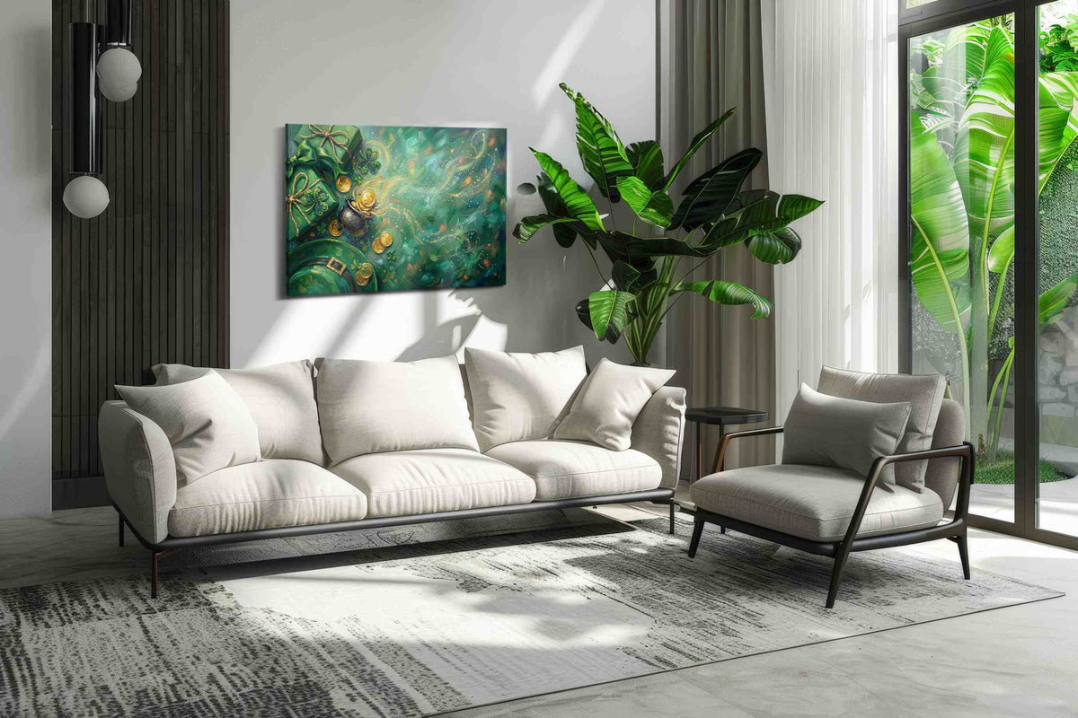 Emerald Fortune's Dance – fortune canvas wall art, gallery-wrapped, ready to hang