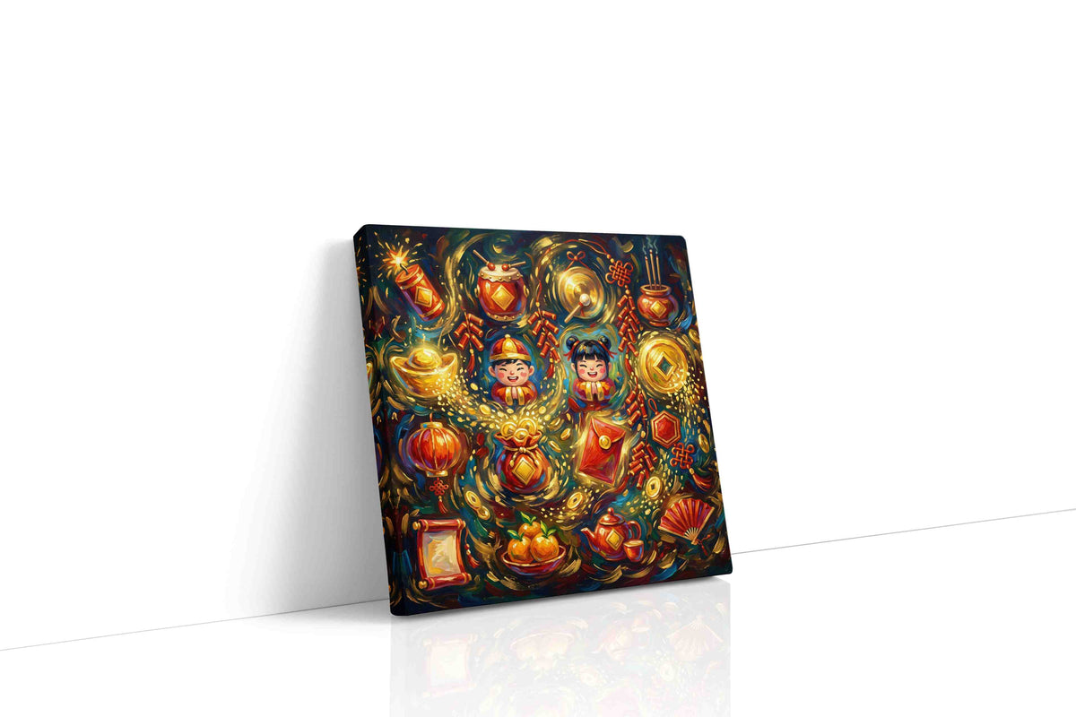 Festival of Golden Wishes fortune canvas print, gallery-wrapped, ready to hang