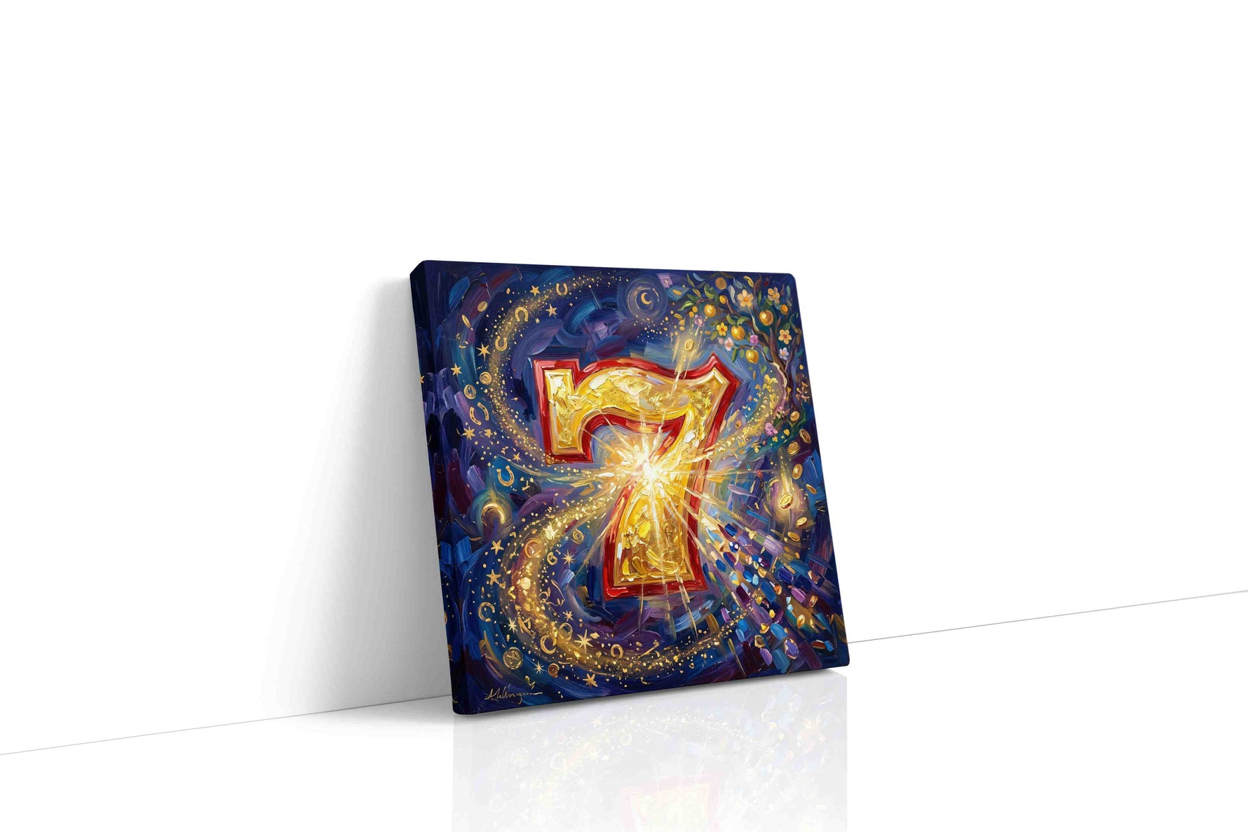 Galactic Fortune Burst fortune canvas print gallery-wrapped square canvas studio shot