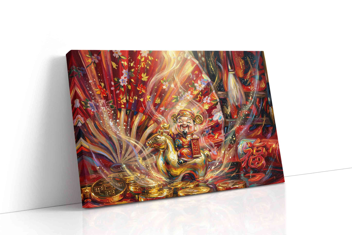 Golden Prosperity Festival fortune canvas print, gallery-wrapped, ready to hang