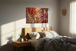 Golden Prosperity Festival fortune canvas print, displayed in a bedroom