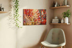 Golden Prosperity Festival fortune canvas print, displayed in a living room