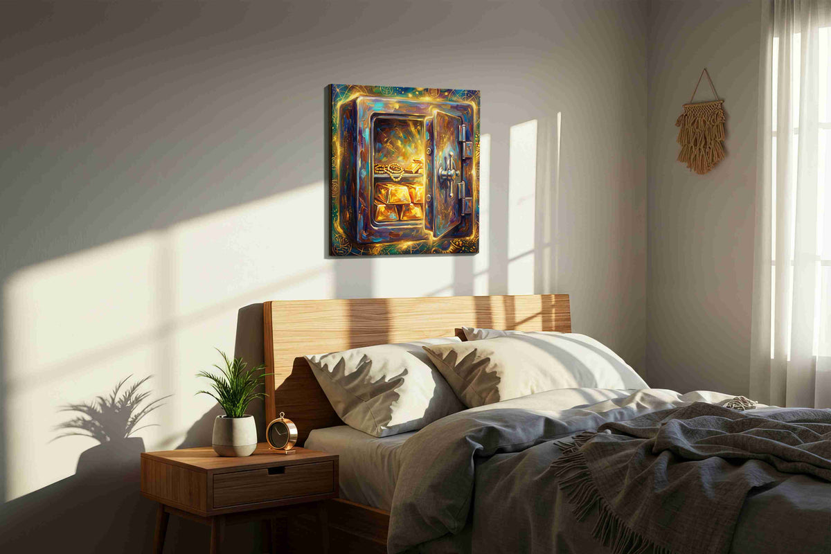 Treasure Vault of Dreams fortune canvas print, displayed in a bedroom