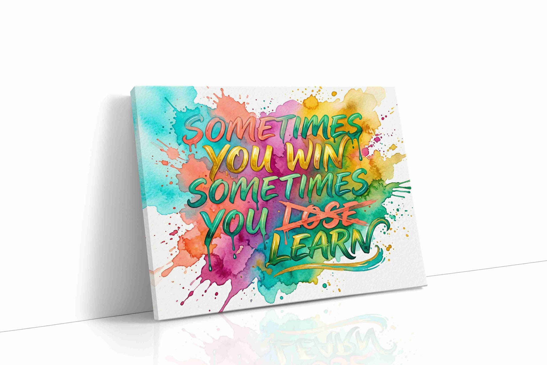 Colorful Wisdom Splash motivational canvas print, gallery-wrapped, ready to hang