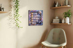 Cosmic Ambitions motivational canvas print, displayed in a living room