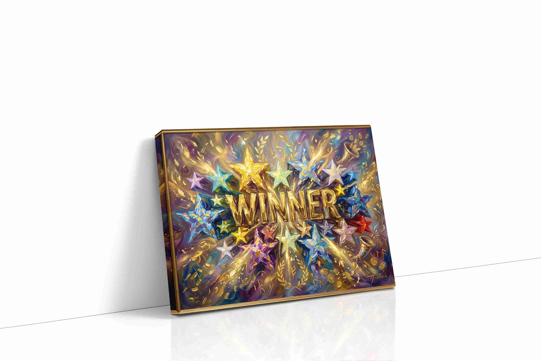 Cosmic Celebration of Triumph fortune canvas print gallery-wrapped landscape canvas studio shot