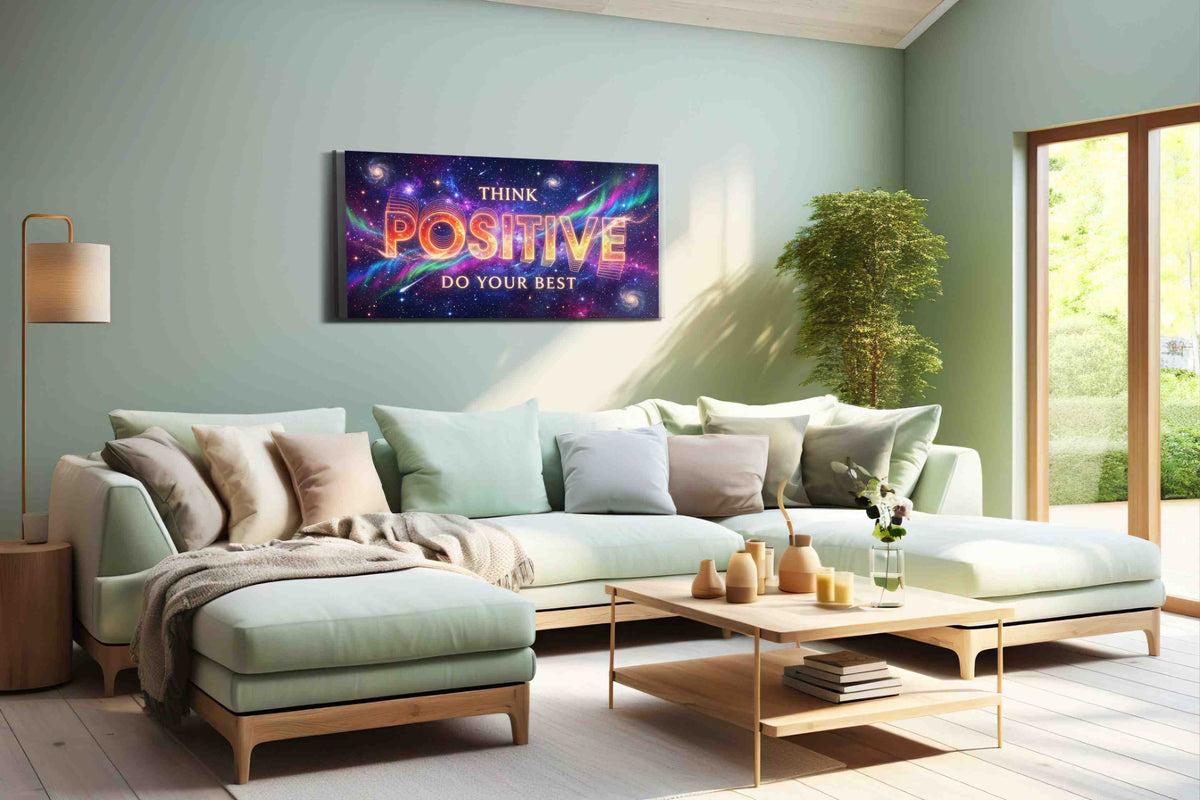 Cosmic Positivity – motivational canvas wall art, gallery-wrapped, ready to hang