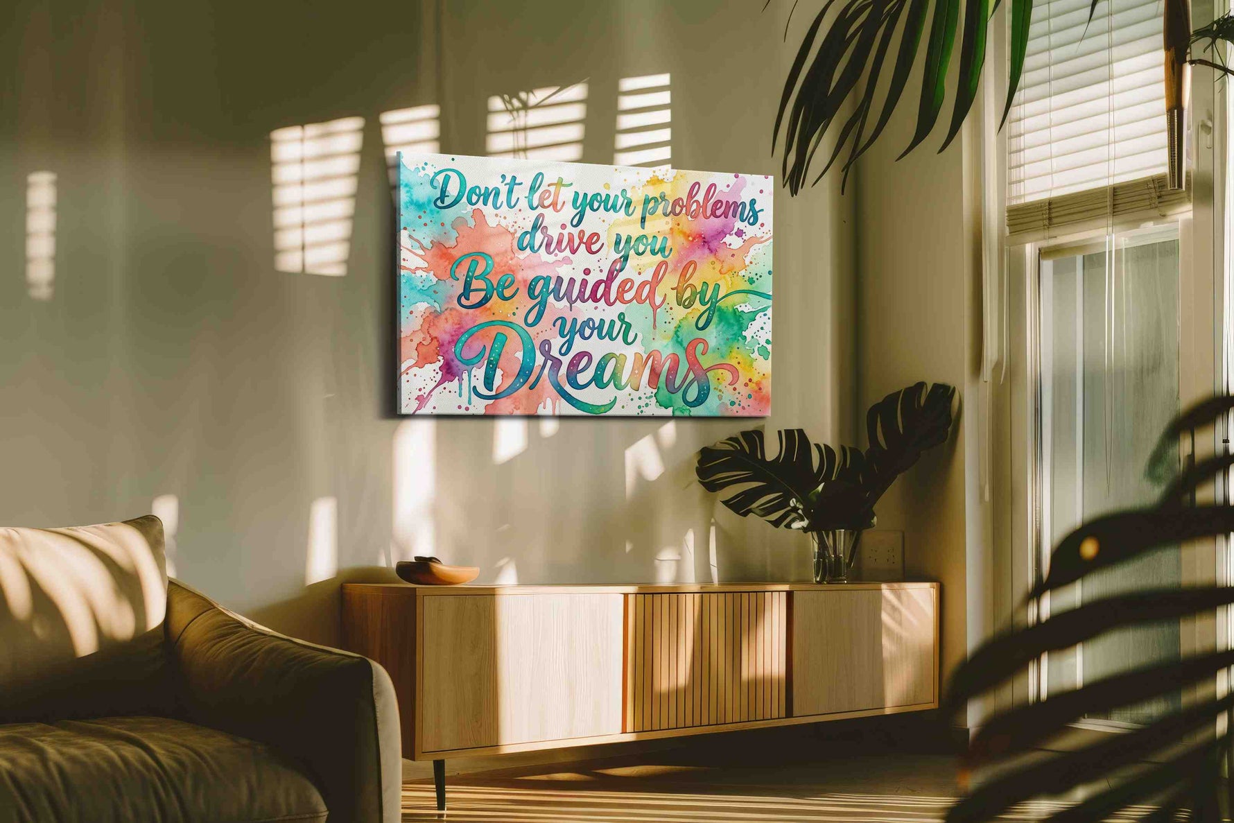 Dreamscape Inspirations motivational canvas print, on wall, lifestyle preview
