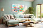 Dreamscape Inspirations motivational canvas print, hanging on wall