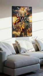 Empowerment in the Storm motivational canvas print, displayed in a living room