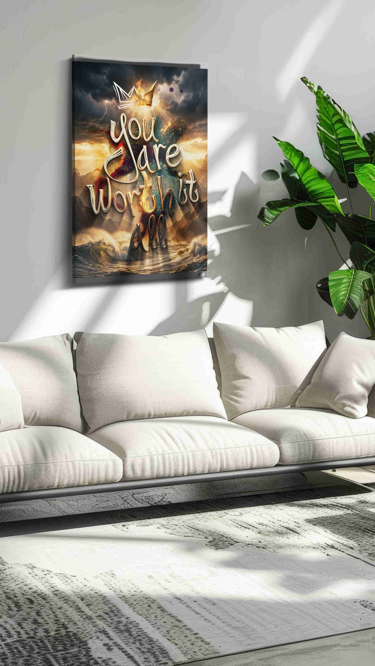 Empowerment in the Storm motivational canvas print in a hung canvas mockup