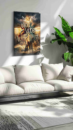 Empowerment in the Storm motivational canvas print in a hung canvas mockup