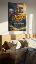Ethereal Uplift motivational canvas print, displayed in a bedroom
