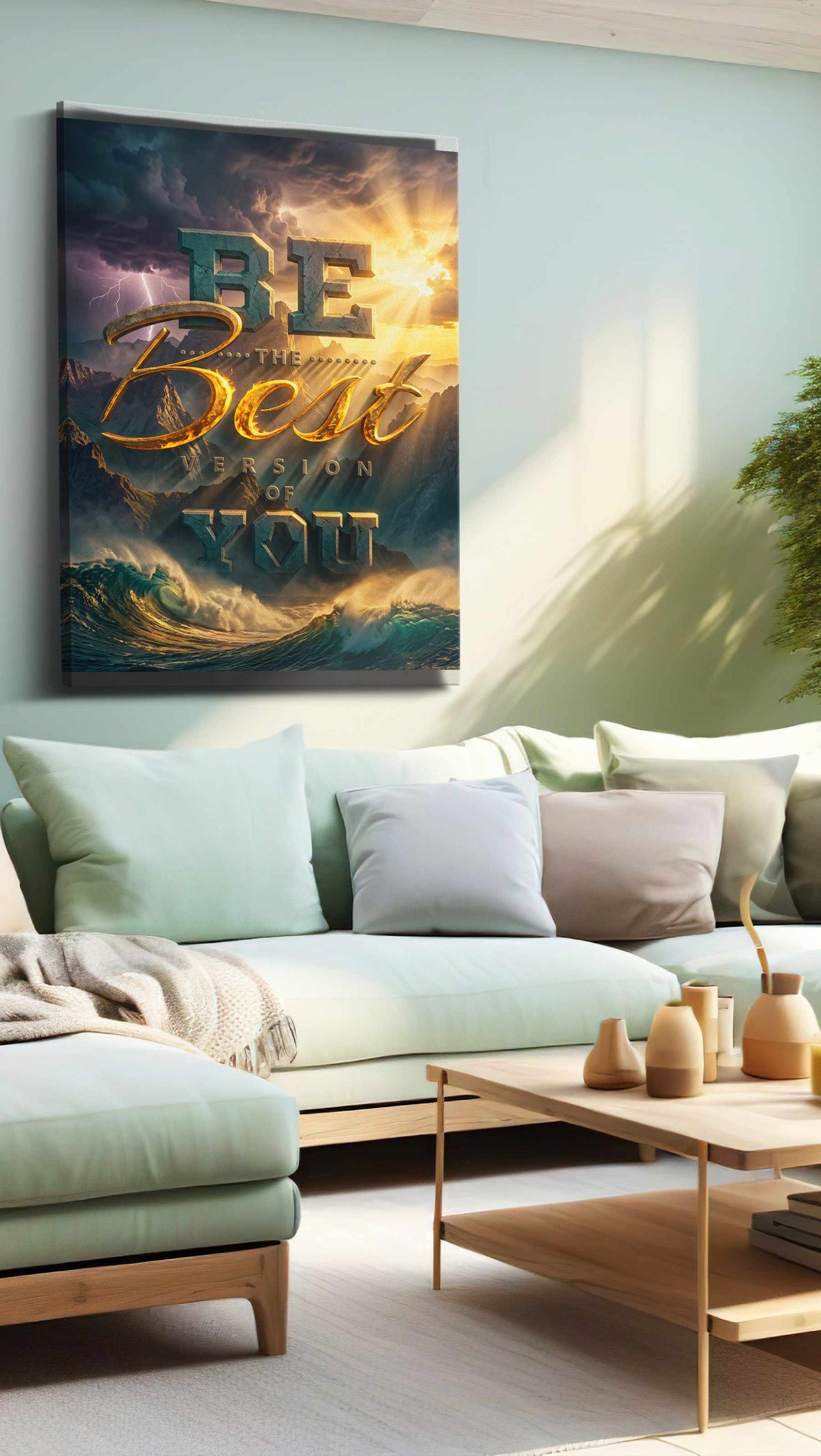 Ethereal Uplift motivational canvas print, hanging on wall