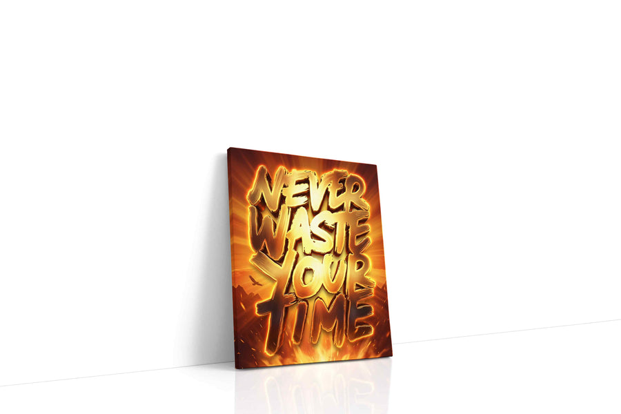 Fiery Words of Wisdom motivational canvas print gallery-wrapped portrait canvas studio shot
