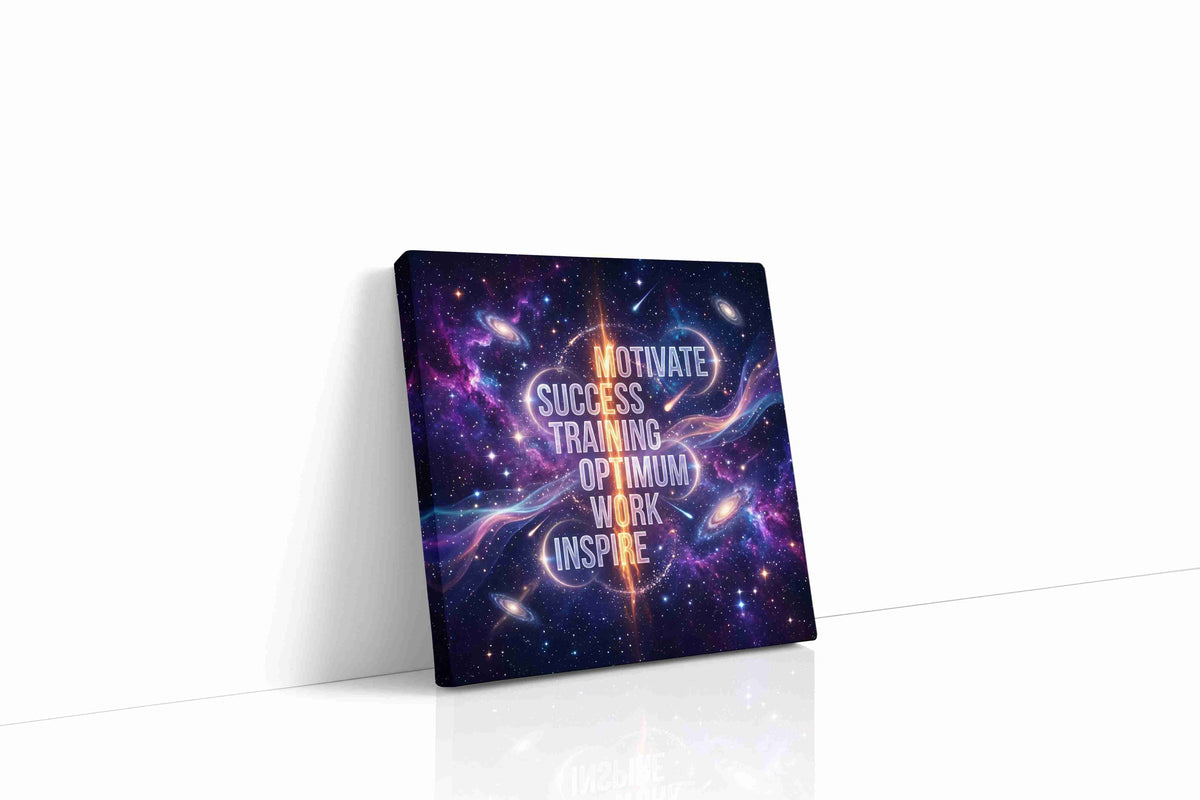 Galactic Inspiration motivational canvas print gallery-wrapped square canvas studio shot