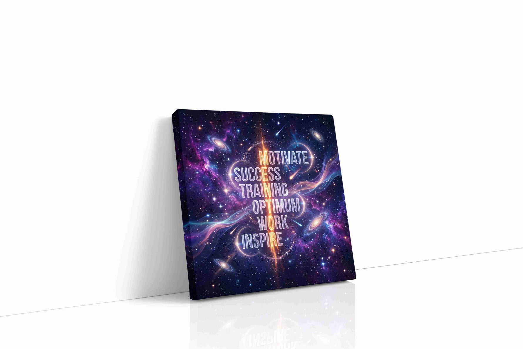 Galactic Inspiration motivational canvas print gallery-wrapped square canvas studio shot
