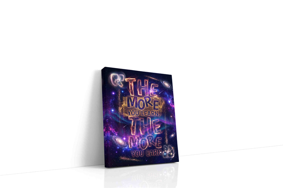 Galactic Wisdom motivational canvas print gallery-wrapped portrait canvas studio shot