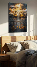 Limitless Horizons motivational canvas print, displayed in a bedroom