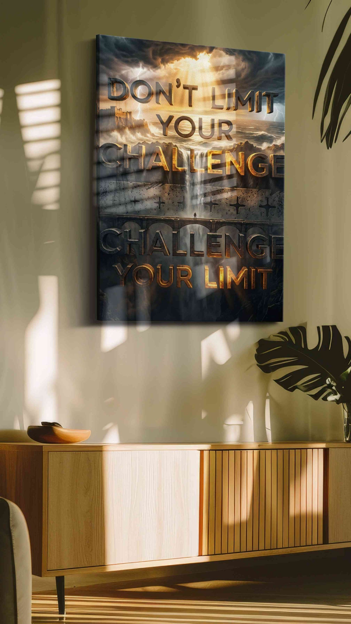 Limitless Horizons motivational canvas print, on wall, lifestyle preview