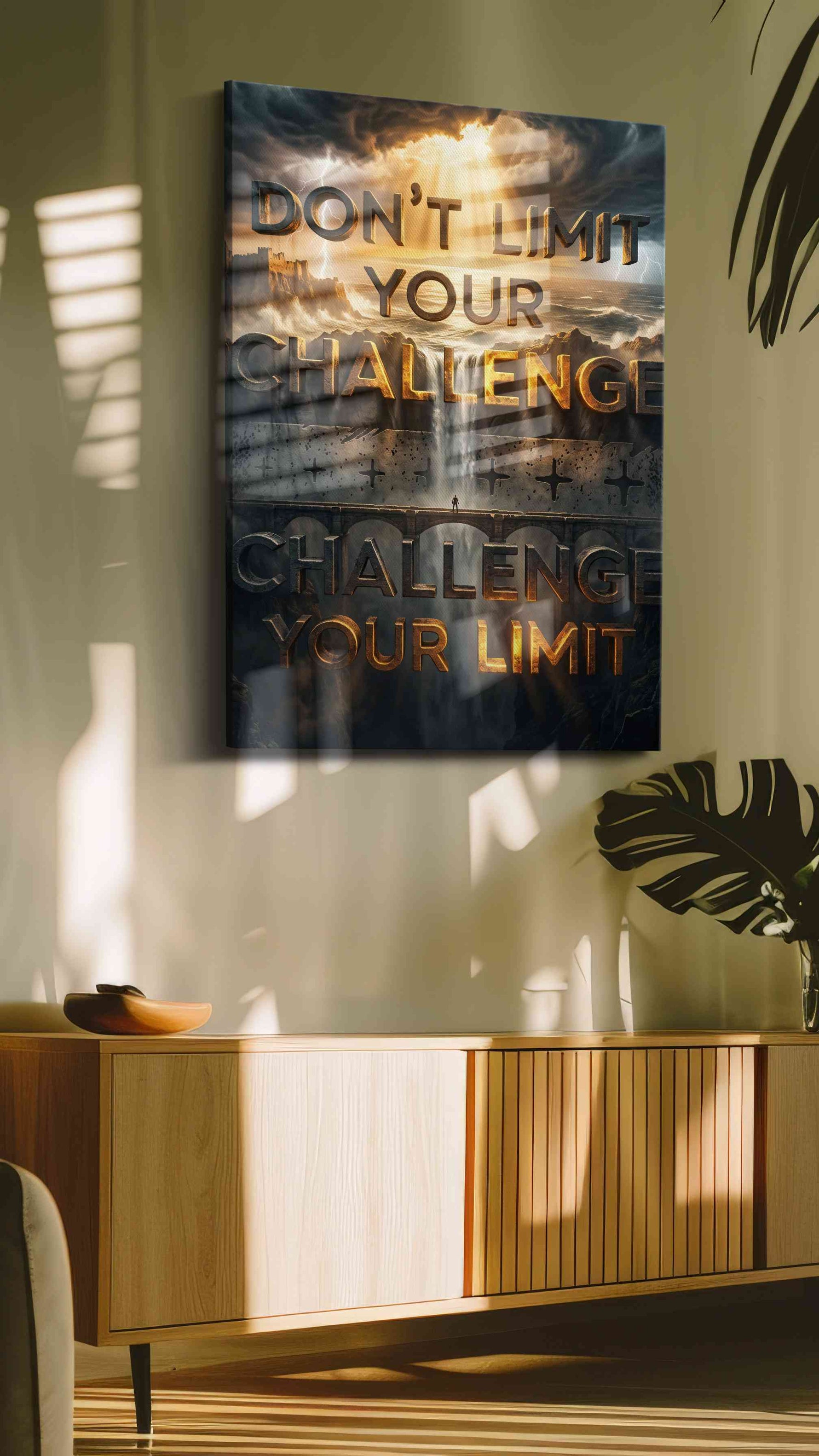 Limitless Horizons motivational canvas print, on wall, lifestyle preview
