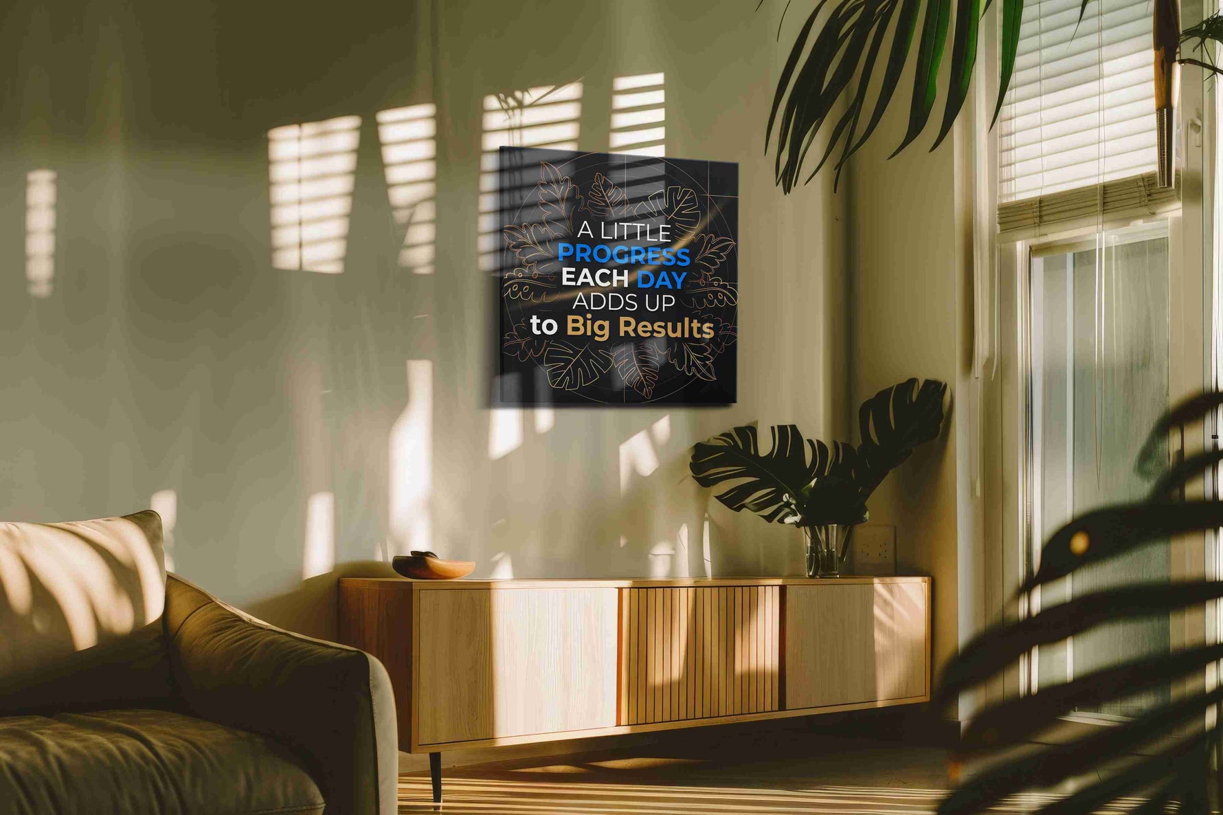 Momentum of Growth motivational canvas print, on wall, lifestyle preview
