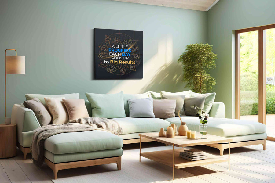 Momentum of Growth motivational canvas print, hanging on wall