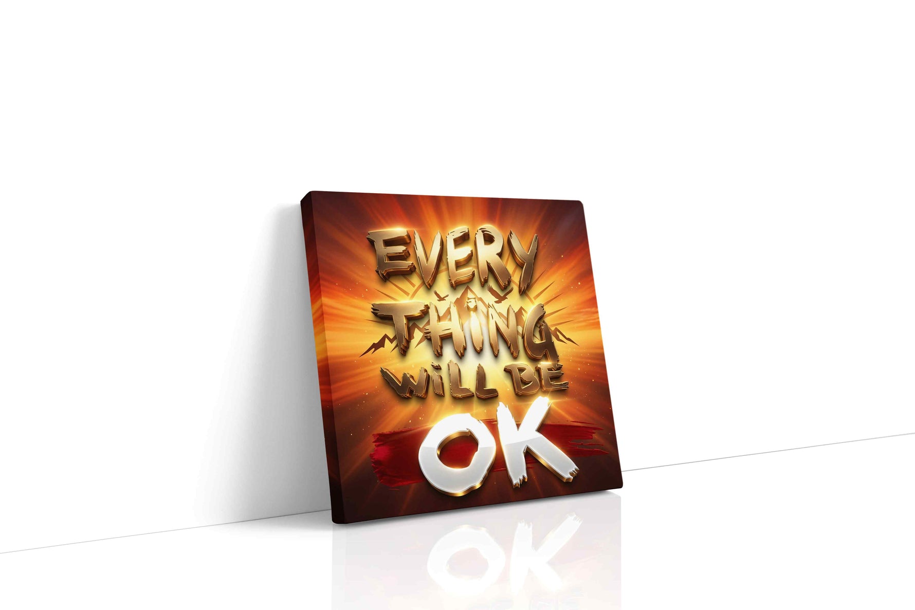 Radiant Positivity motivational canvas print gallery-wrapped square canvas studio shot