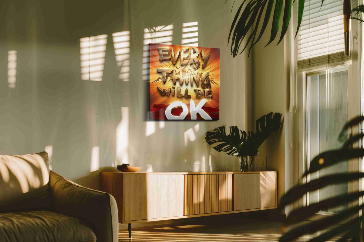 Radiant Positivity motivational canvas print, on wall, lifestyle preview