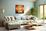Radiant Positivity motivational canvas print, hanging on wall