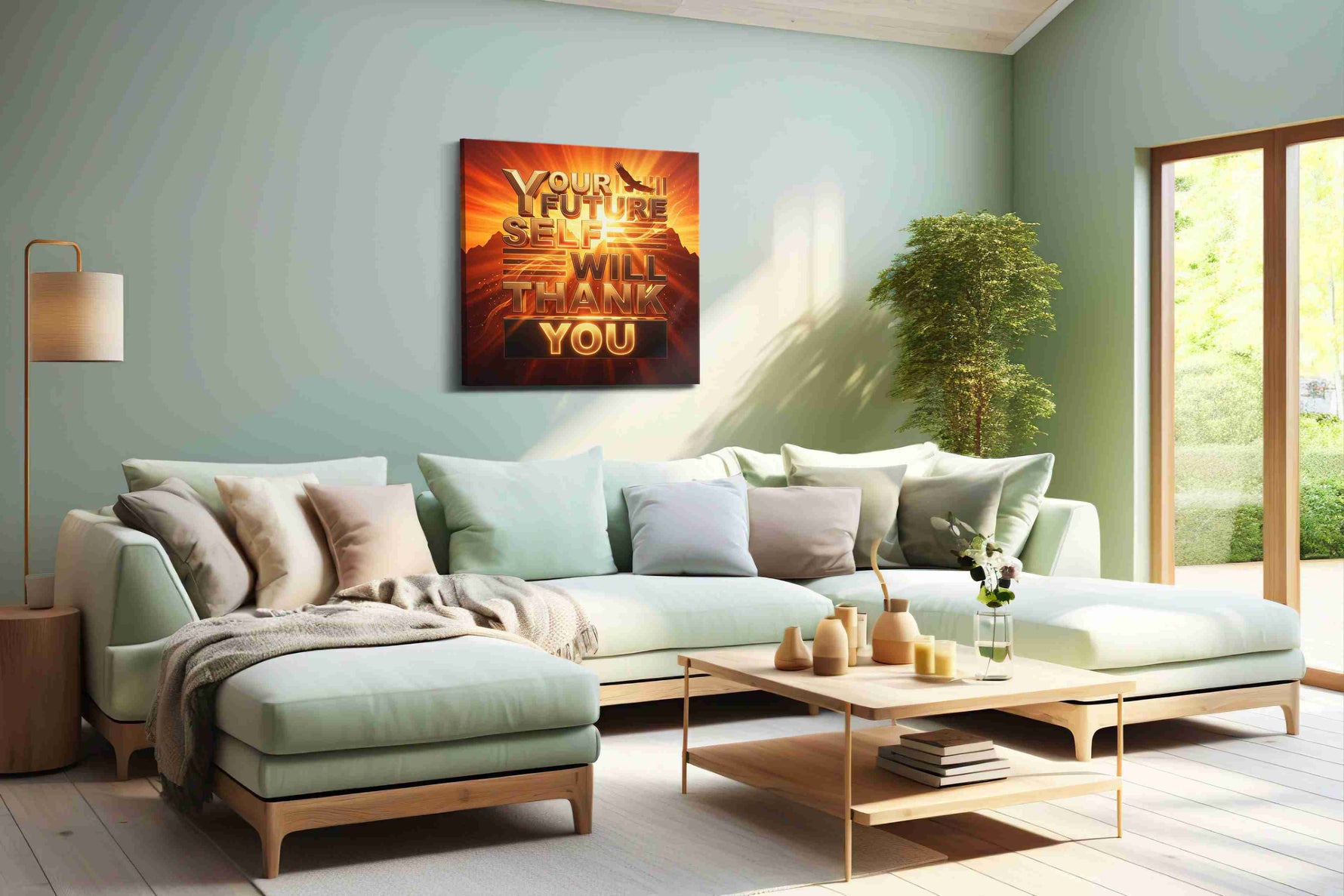 Rising Phoenix Motivation motivational canvas print, hanging on wall