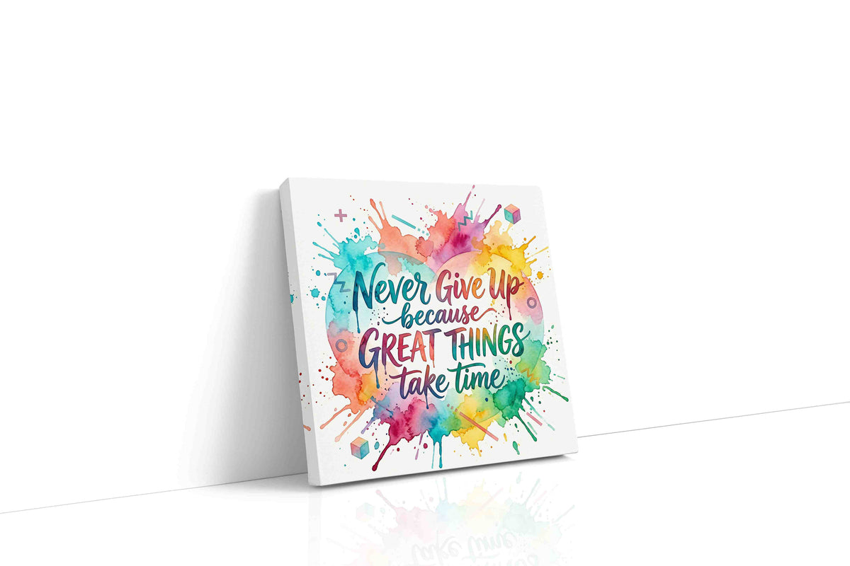 Splashes of Inspiration motivational canvas print, gallery-wrapped, ready to hang
