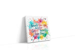 Splashes of Inspiration motivational canvas print, gallery-wrapped, ready to hang