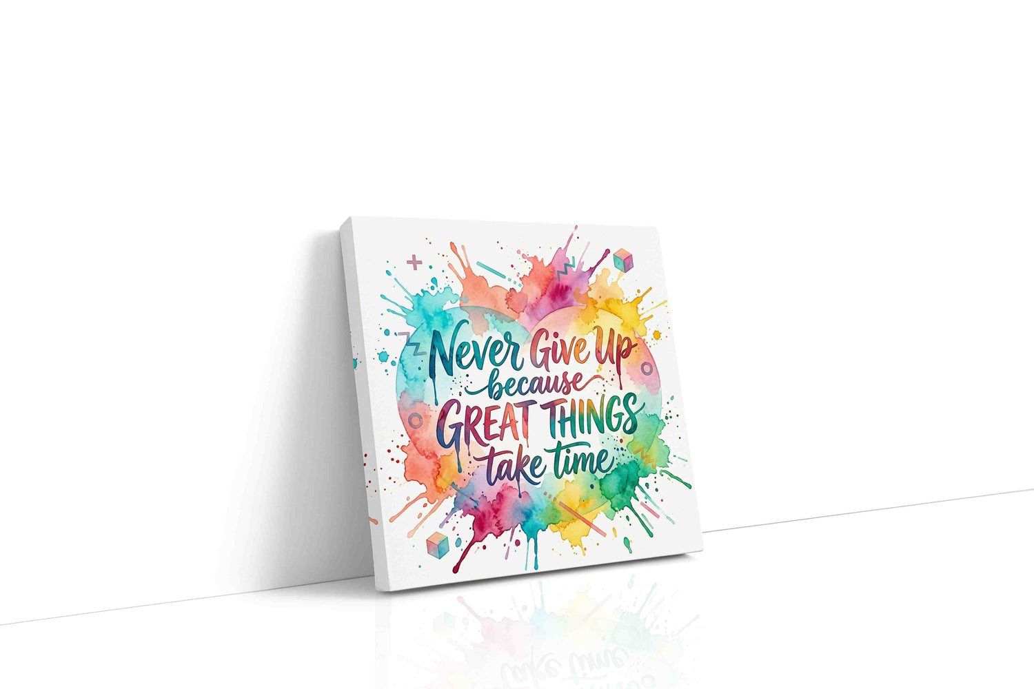 Splashes of Inspiration motivational canvas print, gallery-wrapped, ready to hang