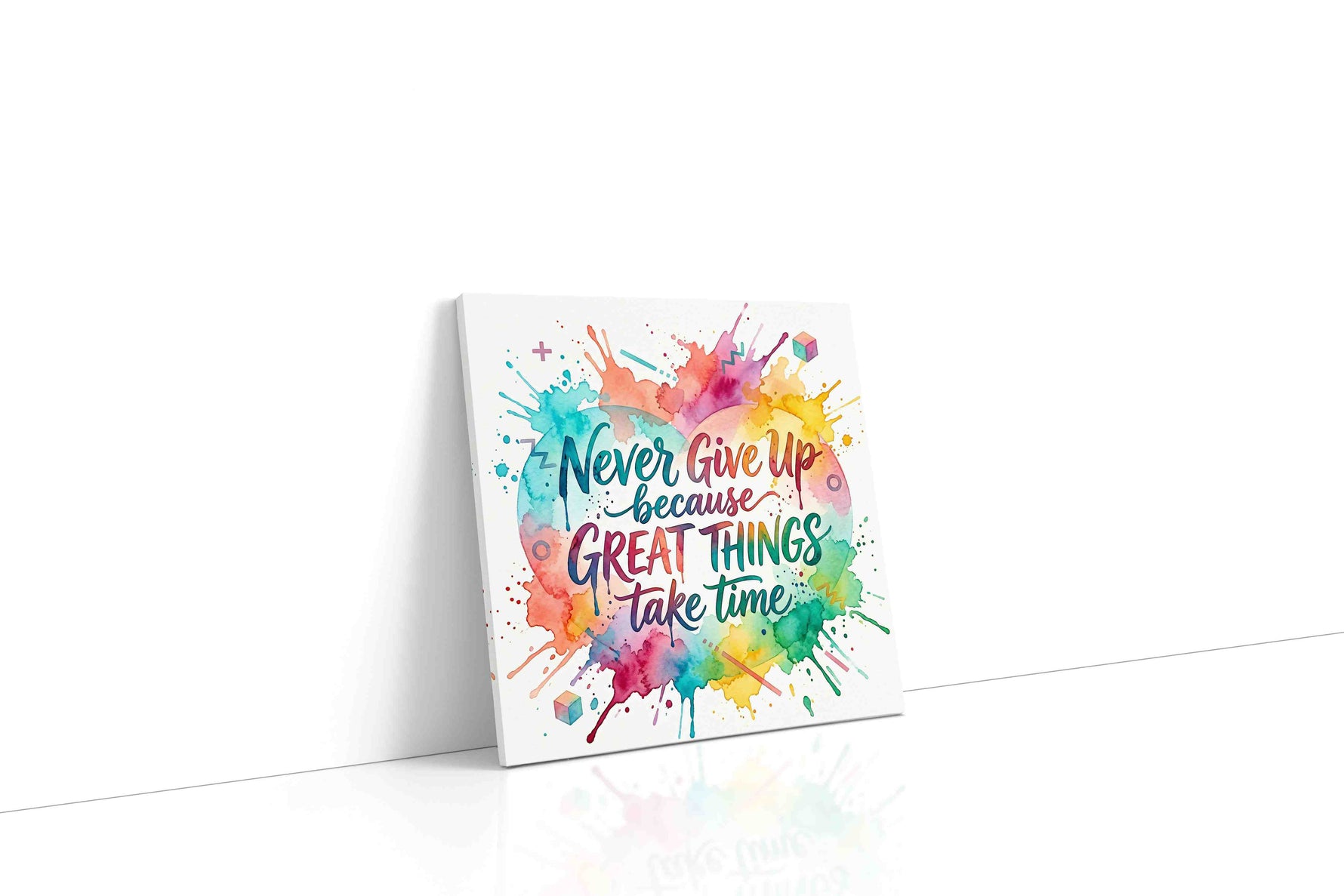Splashes of Inspiration motivational canvas print gallery-wrapped square canvas studio shot