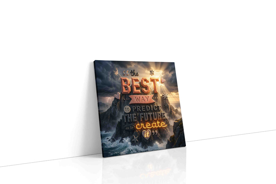 Sunlit Inspiration Peaks motivational canvas print gallery-wrapped square canvas studio shot