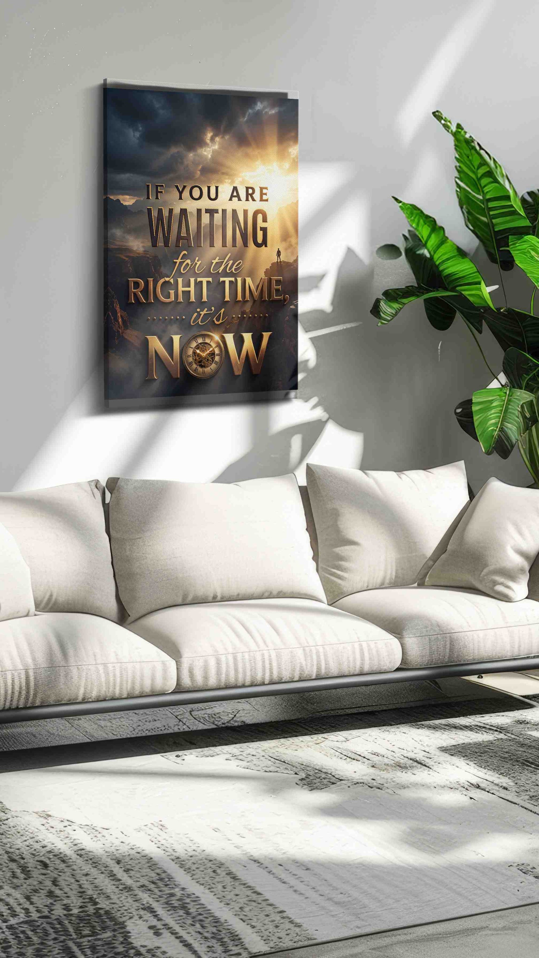 Sunlit Pursuit motivational canvas print, on wall, lifestyle preview
