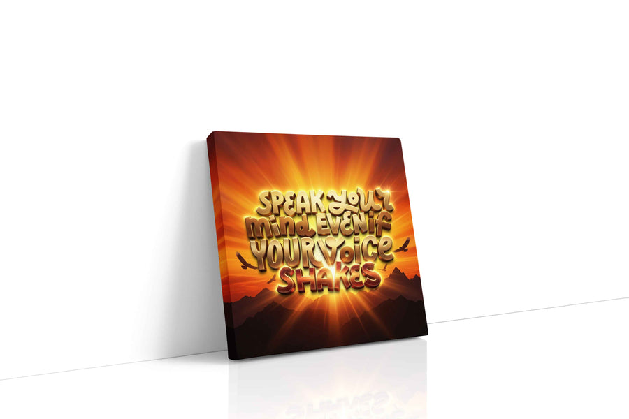 Sunrise Courage motivational canvas print, gallery-wrapped, ready to hang