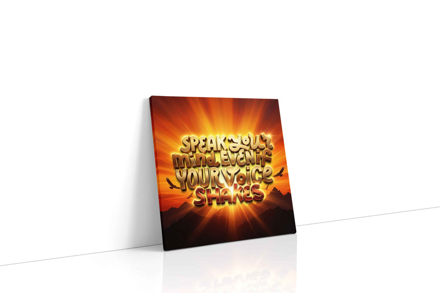 Sunrise Courage motivational canvas print gallery-wrapped square canvas studio shot