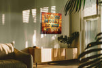Sunrise of Determination motivational canvas print in a hung canvas mockup