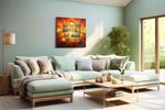 Sunrise of Determination motivational canvas print, hanging on wall