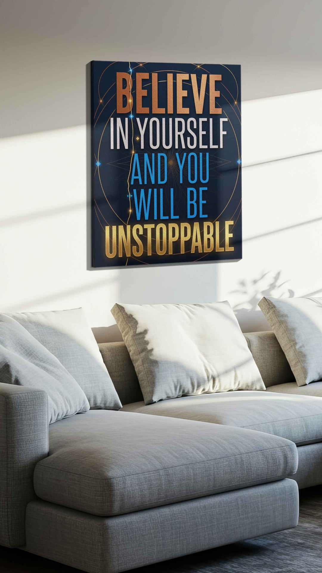 Unstoppable Ambition – motivational canvas wall art, gallery-wrapped, ready to hang