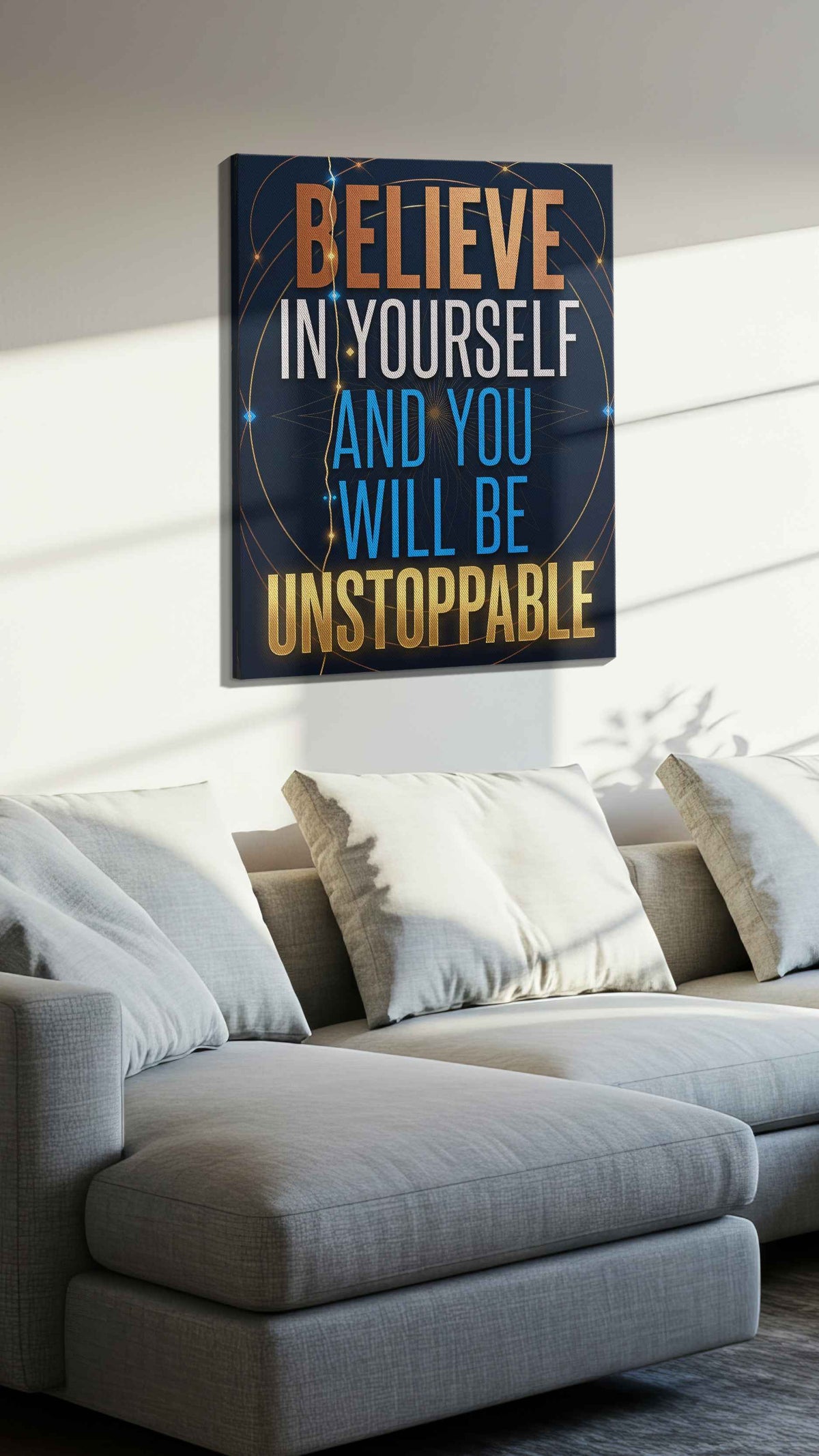 Unstoppable Ambition – motivational canvas wall art, gallery-wrapped, ready to hang