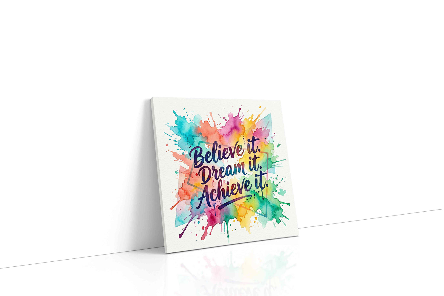 Vibrant Dreams Unleashed motivational canvas print, gallery-wrapped, ready to hang