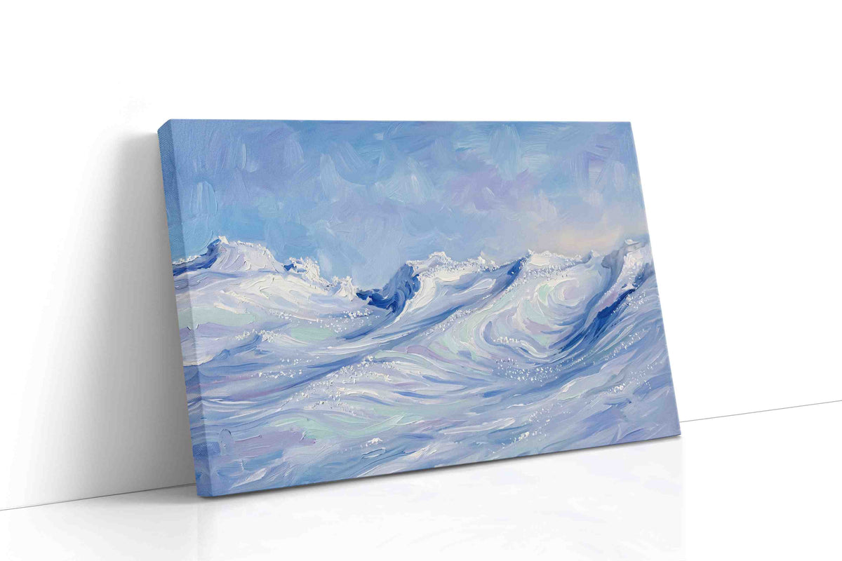 Celestial Tides Expansive winter canvas print gallery-wrapped landscape canvas studio shot
