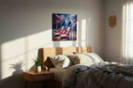 Star-Spangled Dance dancing canvas print, displayed in a bedroom