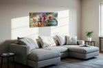 Dynamic Fusion of Motion sports canvas print, displayed in a living room